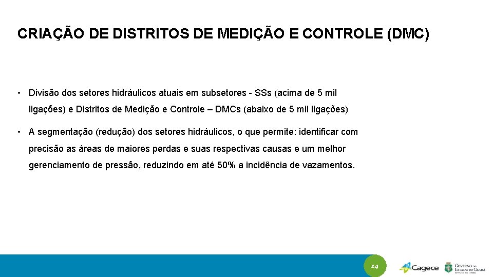CRIAÇÃO DE DISTRITOS DE MEDIÇÃO E CONTROLE (DMC) • Divisão dos setores hidráulicos atuais
