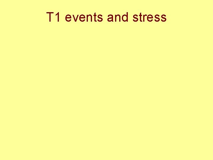 T 1 events and stress 