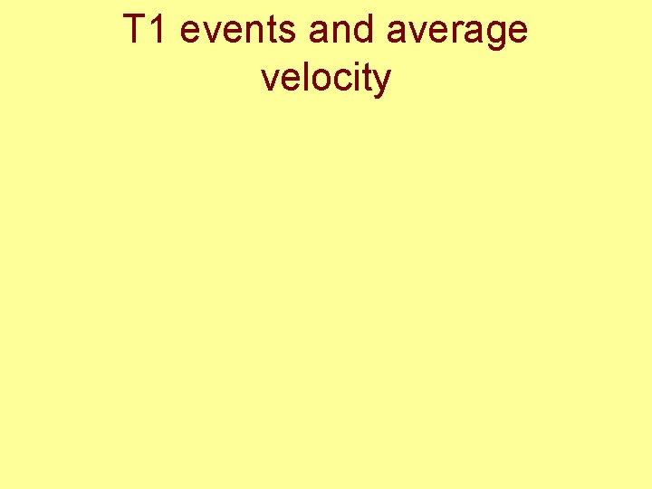 T 1 events and average velocity 