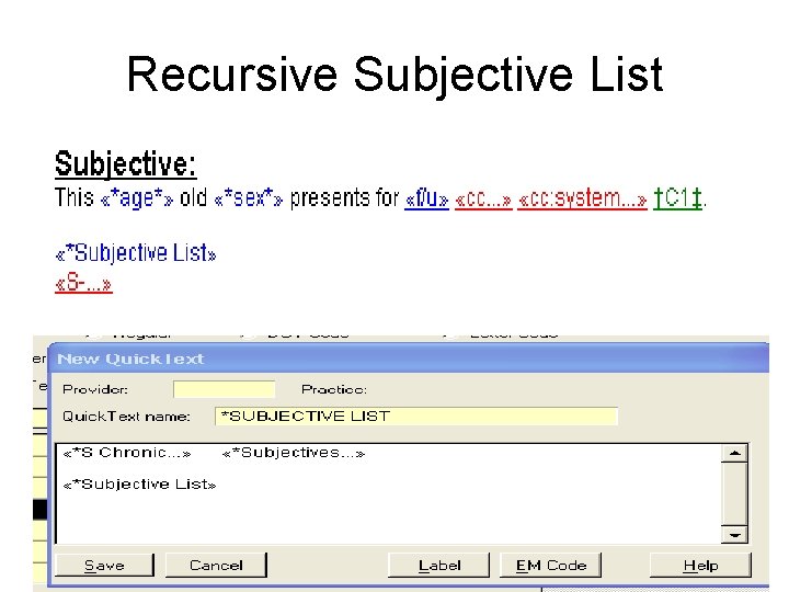 Recursive Subjective List 