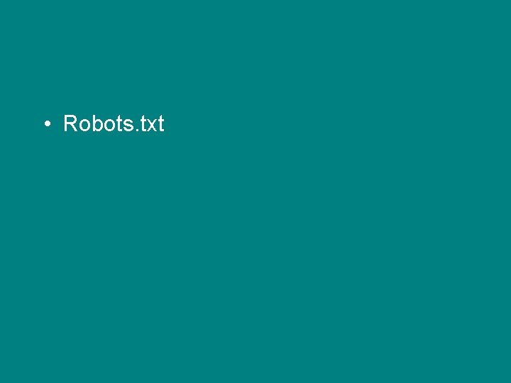  • Robots. txt 