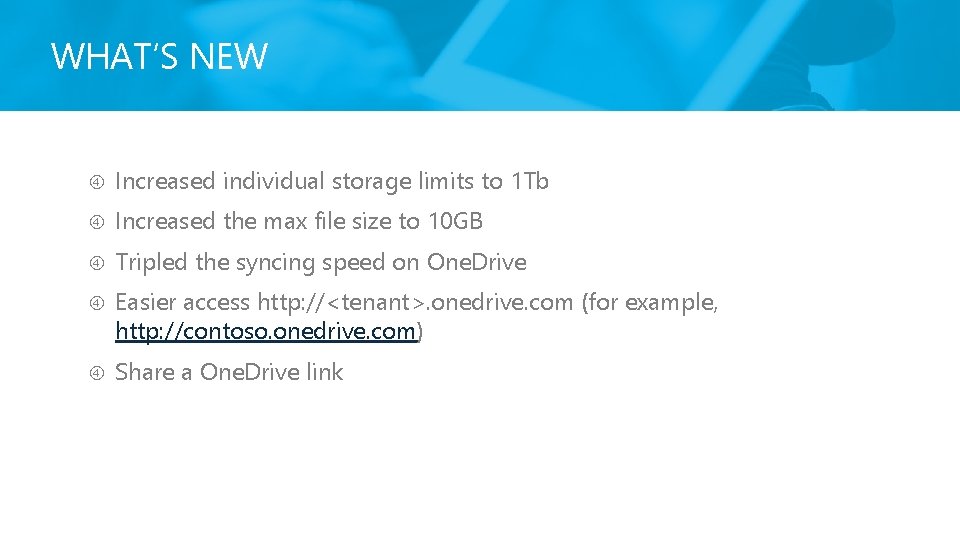 WHAT’S NEW Increased individual storage limits to 1 Tb Increased the max file size