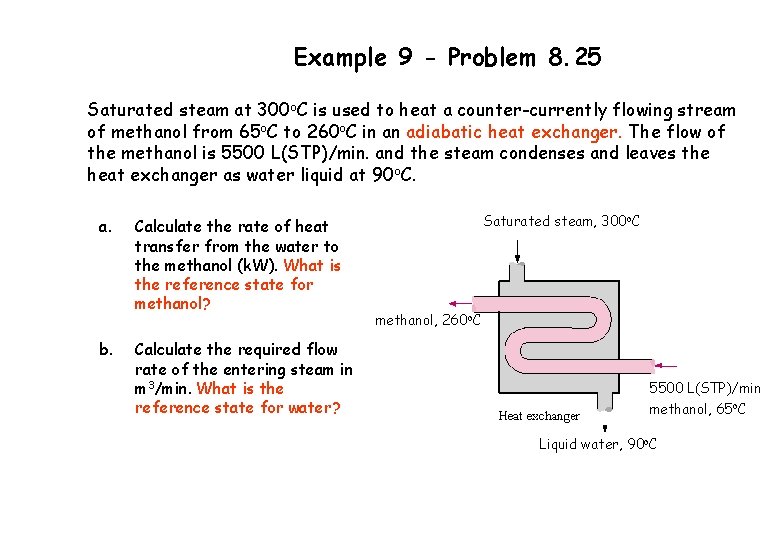 Example 9 - Problem 8. 25 Saturated steam at 300 o. C is used