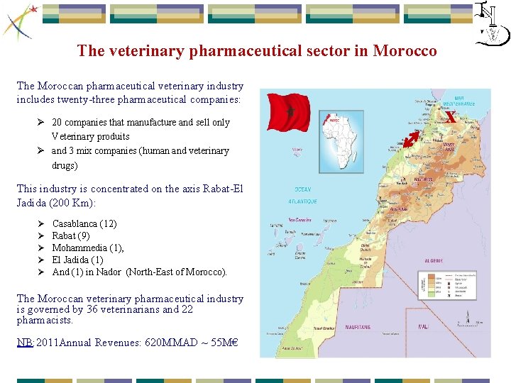 The veterinary pharmaceutical sector in Morocco The Moroccan pharmaceutical veterinary industry includes twenty-three pharmaceutical