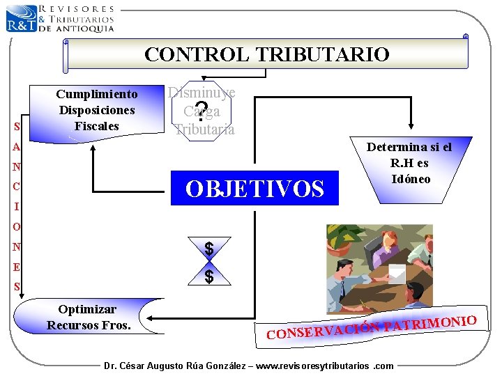 CONTROL TRIBUTARIO S Cumplimiento Disposiciones Fiscales Disminuye Carga Tributaria ? A N OBJETIVOS C