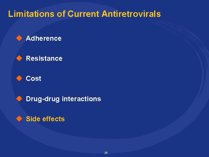 Limitations of Current Antiretrovirals u Adherence u Resistance u Cost u Drug-drug interactions u