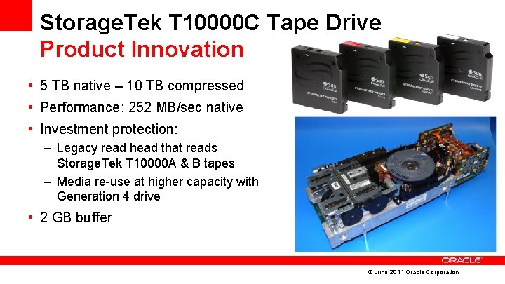 Storage. Tek T 10000 C Tape Drive Product Innovation • 5 TB native –