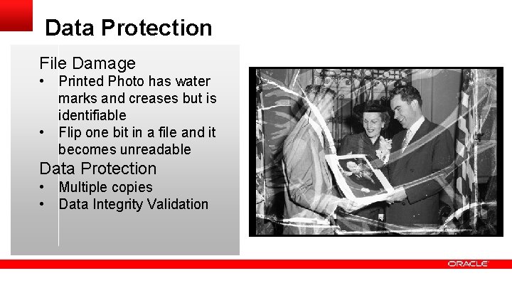 Data Protection File Damage • Printed Photo has water marks and creases but is