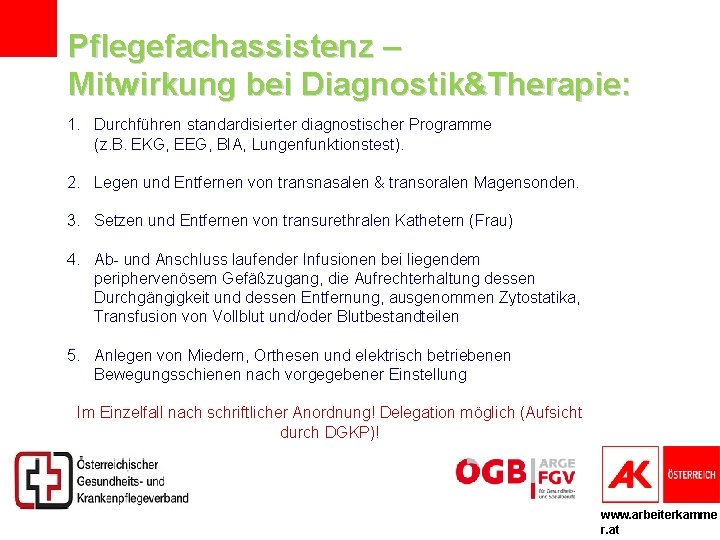 Pflegefachassistenz – Mitwirkung bei Diagnostik&Therapie: 1. Durchführen standardisierter diagnostischer Programme (z. B. EKG, EEG,