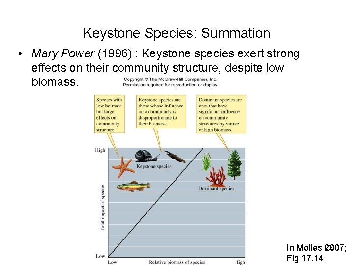 Keystone Species: Summation • Mary Power (1996) : Keystone species exert strong effects on