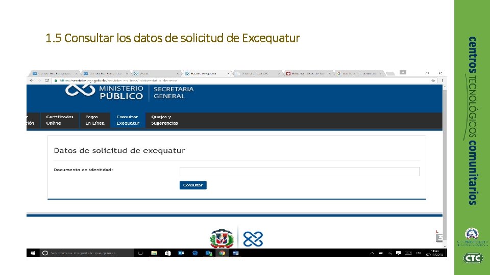 1. 5 Consultar los datos de solicitud de Excequatur 