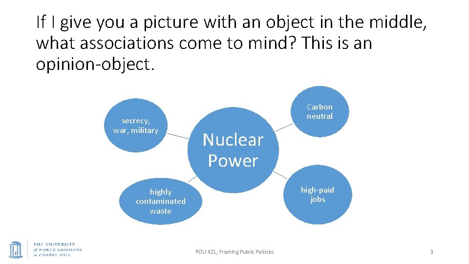 If I give you a picture with an object in the middle, what associations