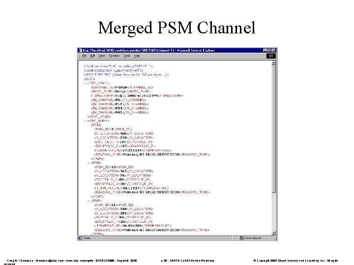 Merged PSM Channel Craig W. Thompson - thompson@objs. com - www. objs. com/agility -