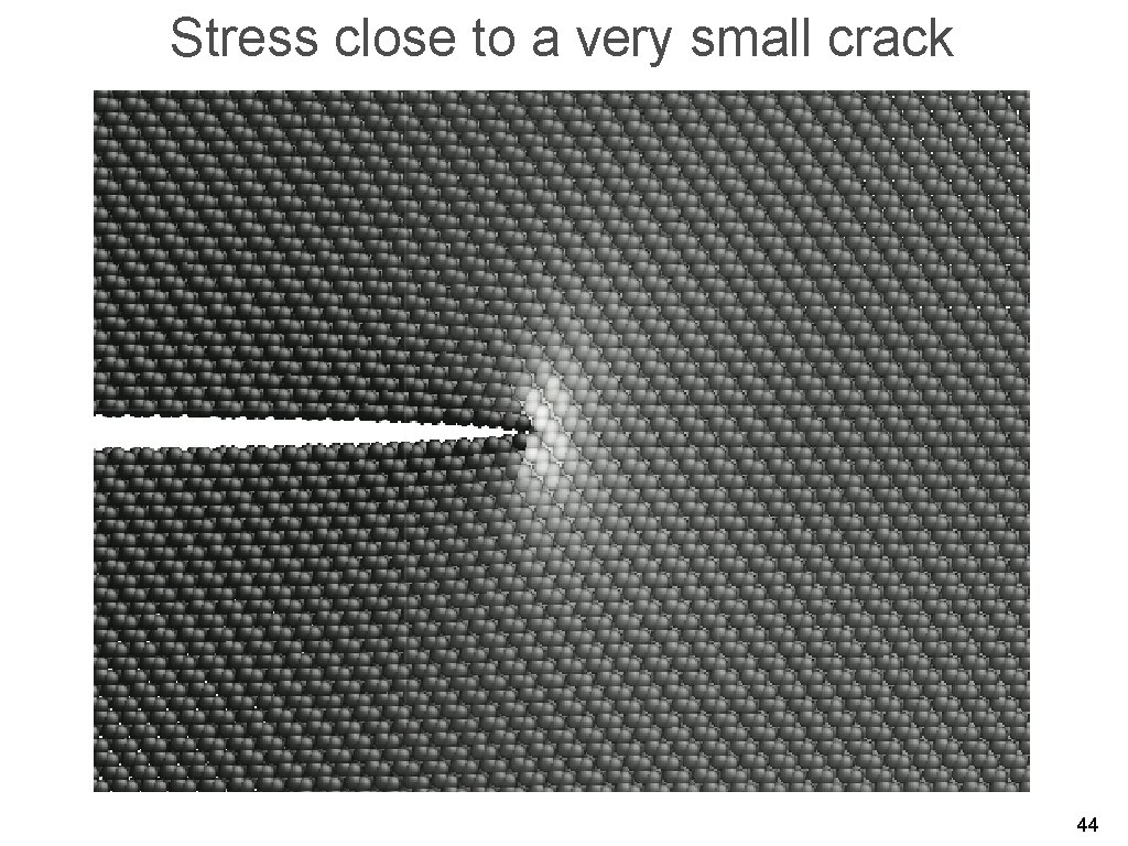 Stress close to a very small crack 44 