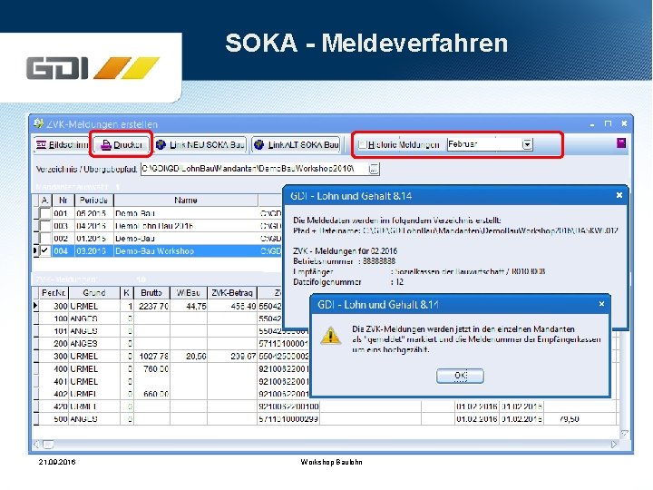 SOKA - Meldeverfahren 21. 09. 2016 Workshop Baulohn 