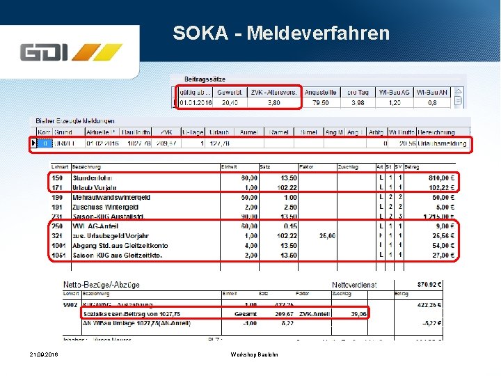 SOKA - Meldeverfahren 21. 09. 2016 Workshop Baulohn 