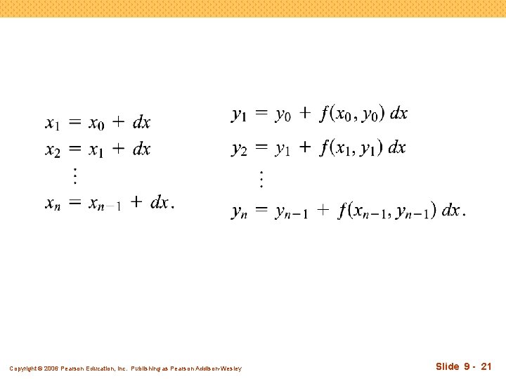 Copyright © 2006 Pearson Education, Inc. Publishing as Pearson Addison-Wesley Slide 9 - 21