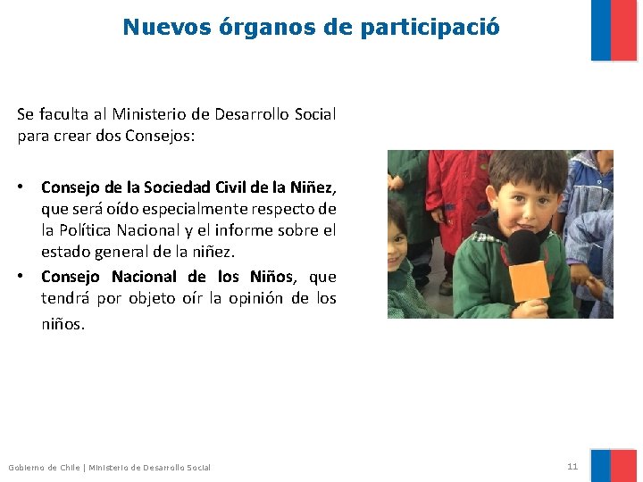 Nuevos órganos de participació Se faculta al Ministerio de Desarrollo Social para crear dos