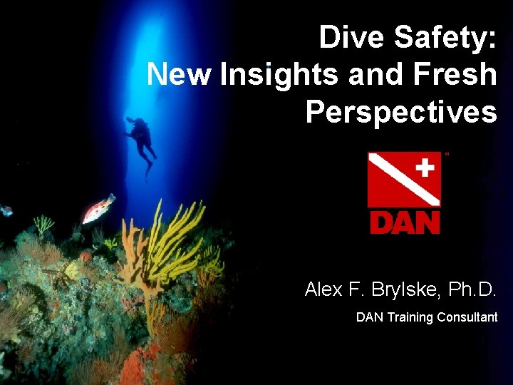 Dive Safety: New Insights and Fresh Perspectives Alex F. Brylske, Ph. D. DAN Training