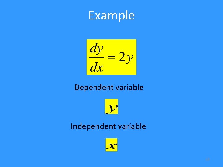 Example Dependent variable Independent variable 14 