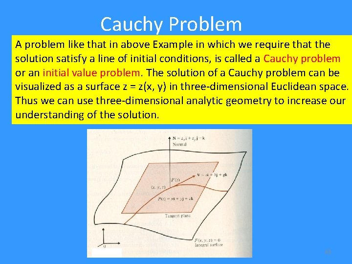 Cauchy Problem A problem like that in above Example in which we require that