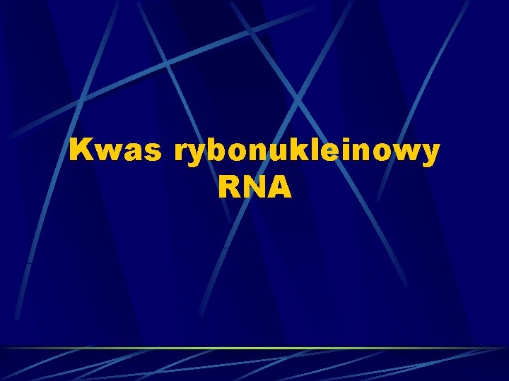 Kwas rybonukleinowy RNA 