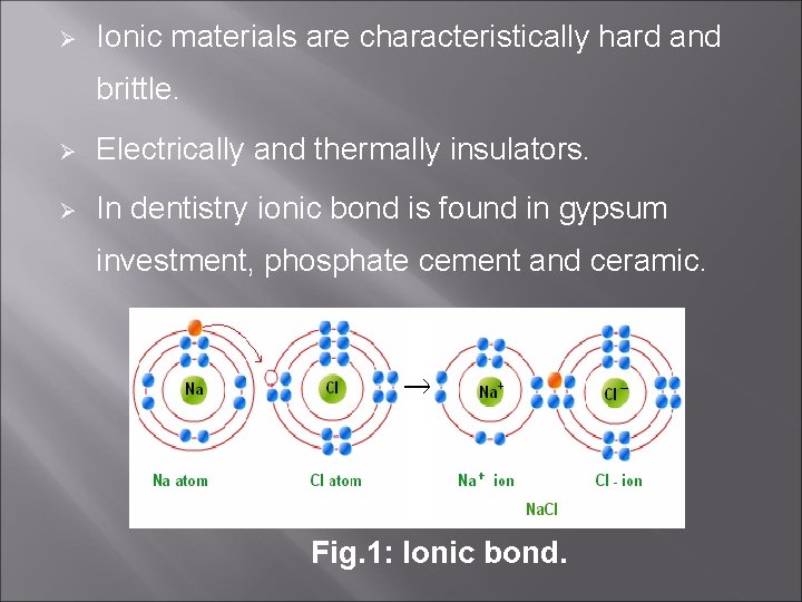 Ø Ionic materials are characteristically hard and brittle. Ø Electrically and thermally insulators. Ø