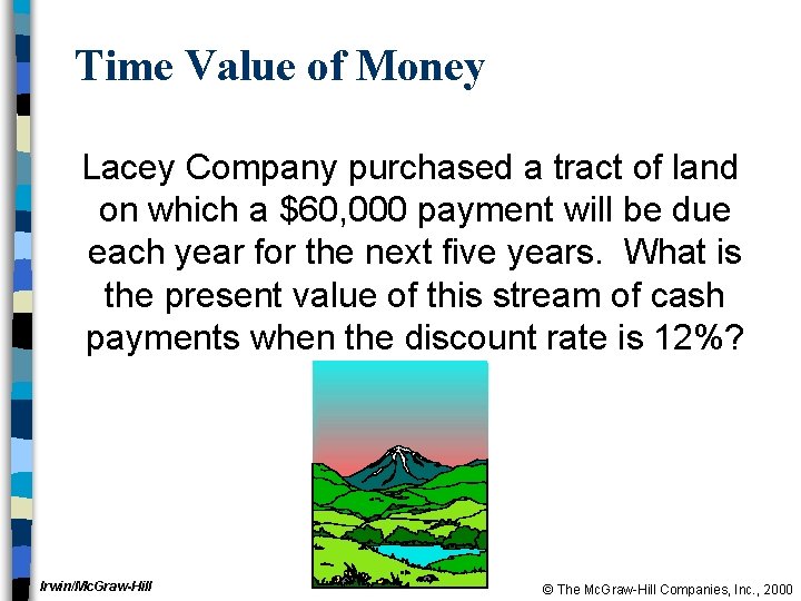 Time Value of Money Lacey Company purchased a tract of land on which a