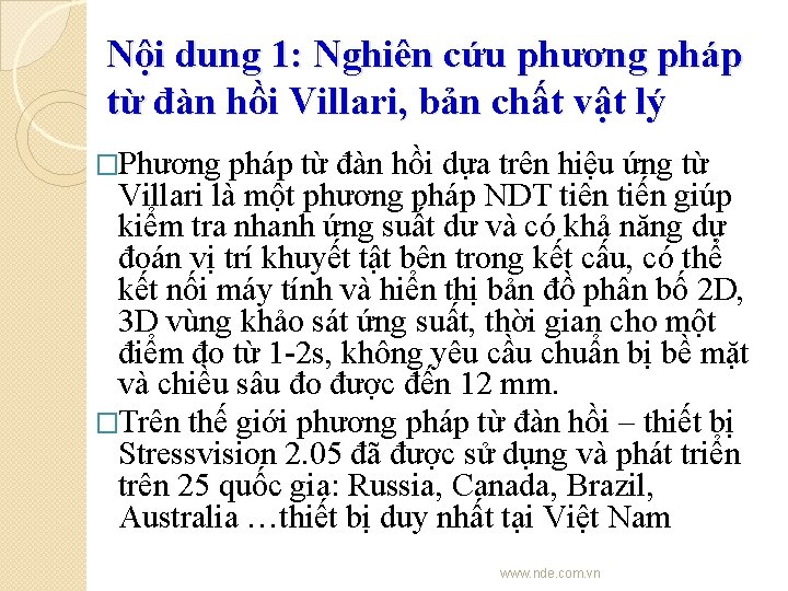 Nội dung 1: Nghiên cứu phương pháp từ đàn hồi Villari, bản chất vật