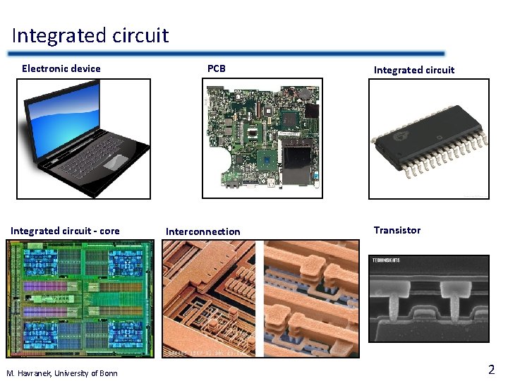 Integrated circuit Electronic device Integrated circuit - core M. Havranek, University of Bonn PCB