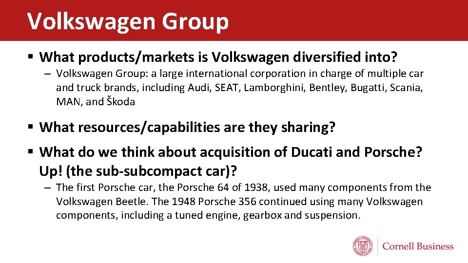 Volkswagen Group § What products/markets is Volkswagen diversified into? – Volkswagen Group: a large