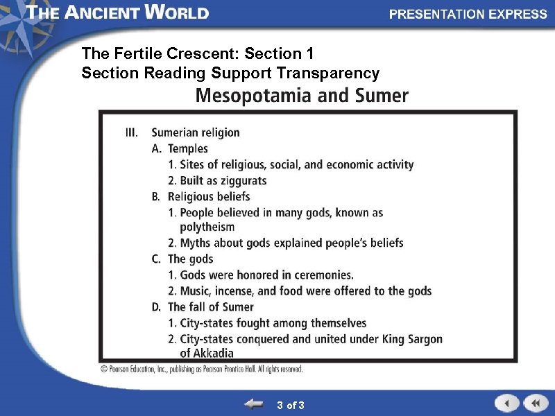 The Fertile Crescent: Section 1 Section Reading Support Transparency 3 of 3 