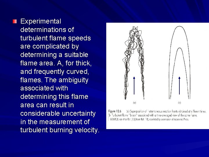 Experimental determinations of turbulent flame speeds are complicated by determining a suitable flame area.