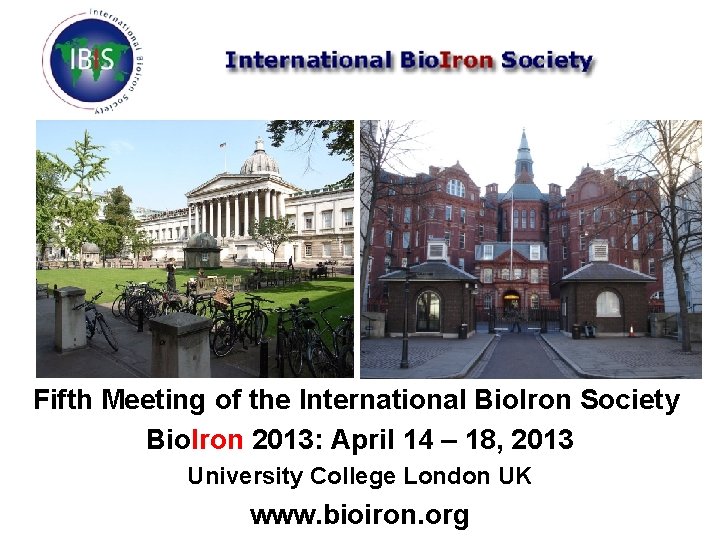 Fifth Meeting of the International Bio. Iron Society Bio. Iron 2013: April 14 –