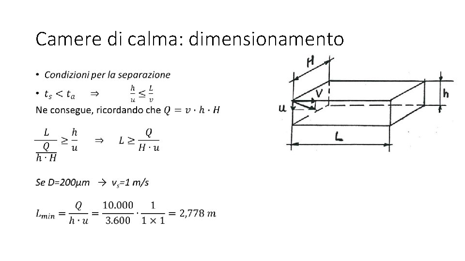 Camere di calma: dimensionamento • 