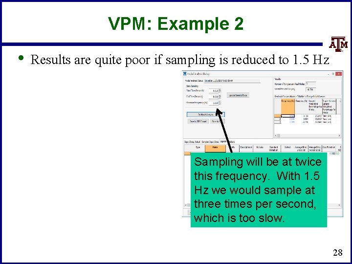 VPM: Example 2 • Results are quite poor if sampling is reduced to 1.