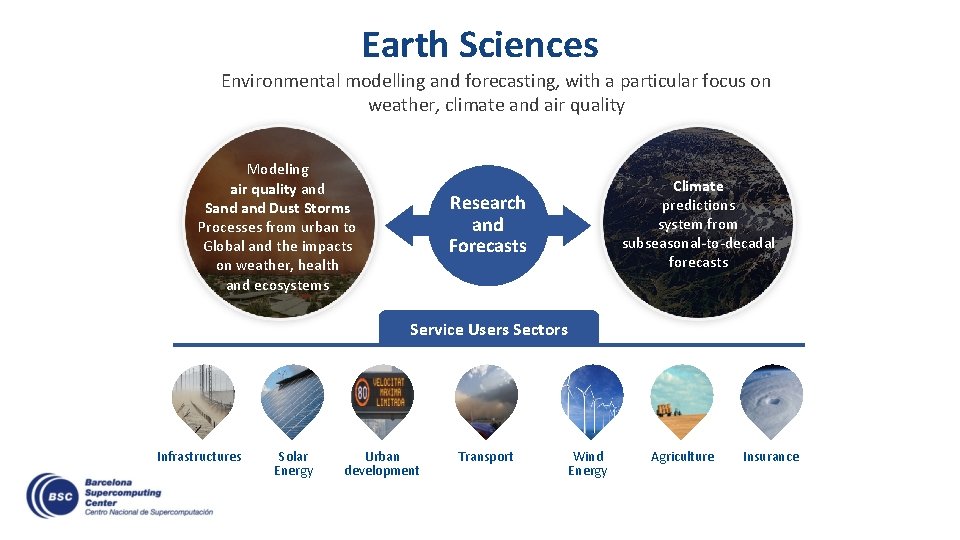 Earth Sciences Environmental modelling and forecasting, with a particular focus on weather, climate and