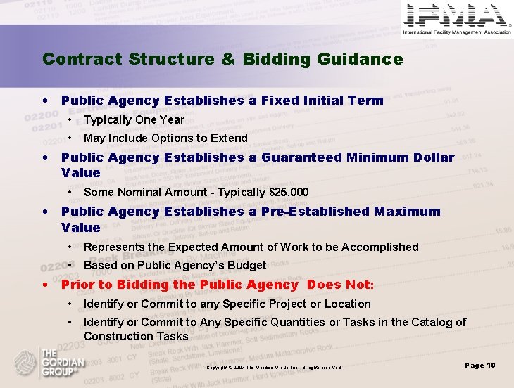 Contract Structure & Bidding Guidance • Public Agency Establishes a Fixed Initial Term •