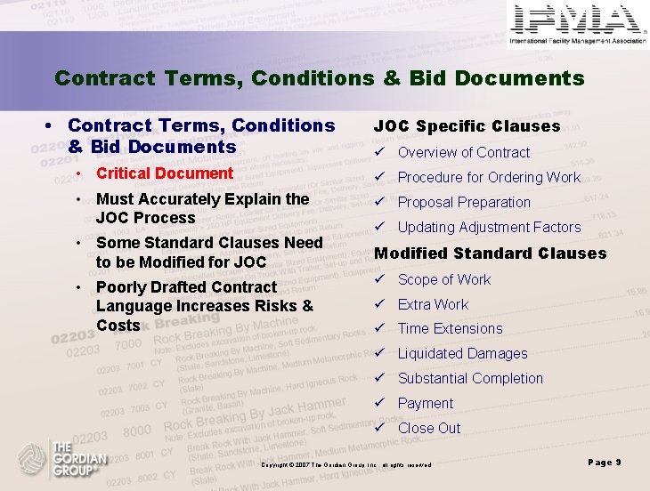 Contract Terms, Conditions & Bid Documents • Contract Terms, Conditions & Bid Documents JOC