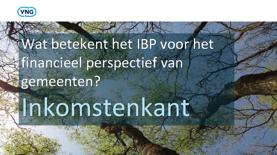 Wat betekent het IBP voor het financieel perspectief van gemeenten? Inkomstenkant 