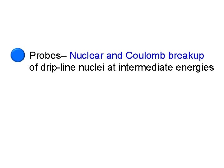 Probes– Nuclear and Coulomb breakup of drip-line nuclei at intermediate energies 