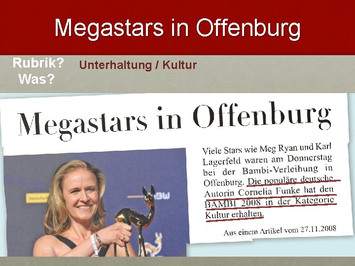 Megastars in Offenburg Rubrik? Was? Unterhaltung / Kultur Megastars in Offenburg Rubrik? Was? Unterhaltung / Kultur
