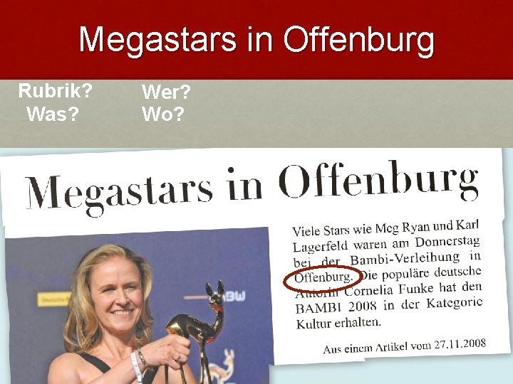 Megastars in Offenburg Rubrik? Was? Wer? Wo? Megastars in Offenburg Rubrik? Was? Wer? Wo?