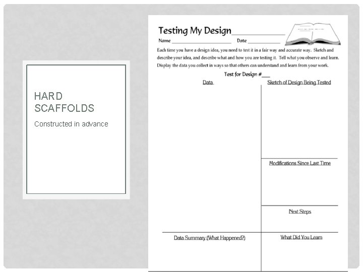 HARD SCAFFOLDS Constructed in advance 
