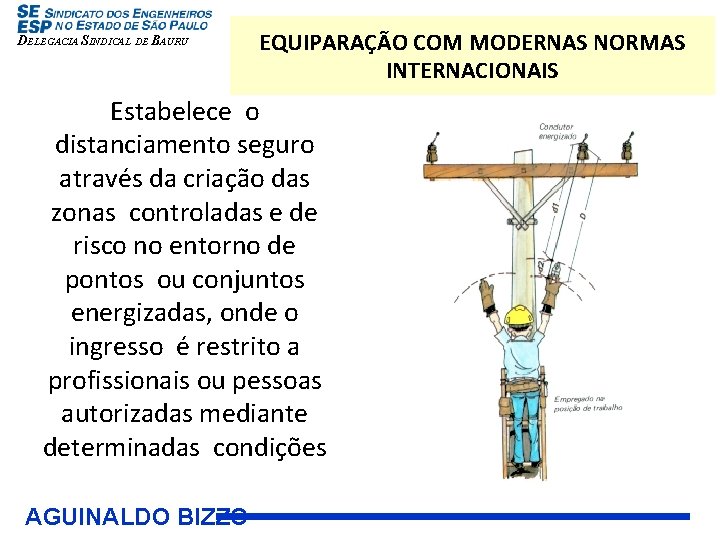DELEGACIA SINDICAL DE BAURU EQUIPARAÇÃO COM MODERNAS NORMAS INTERNACIONAIS Estabelece o distanciamento seguro através