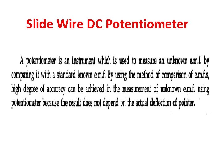 Slide Wire DC Potentiometer 