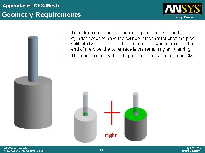 Appendix B: CFX-Mesh Geometry Requirements Training Manual – To make a common face between