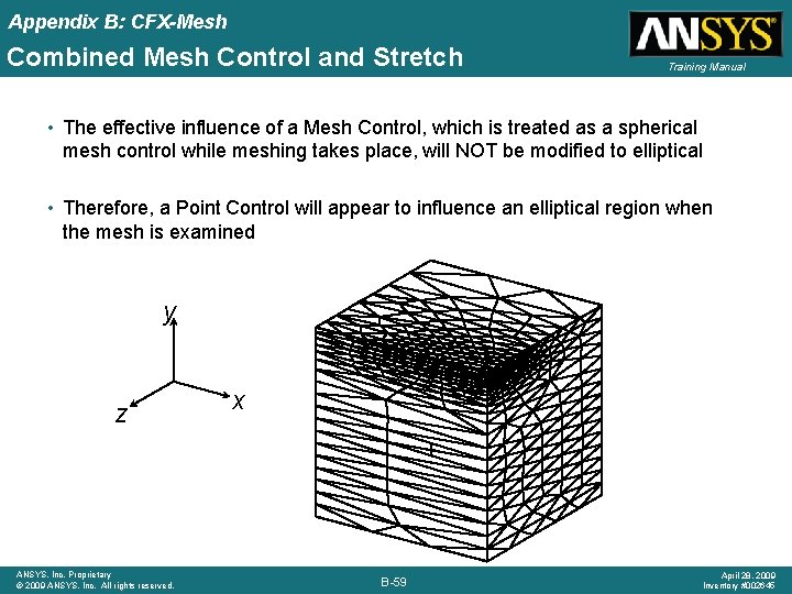 Appendix B: CFX-Mesh Combined Mesh Control and Stretch Training Manual • The effective influence