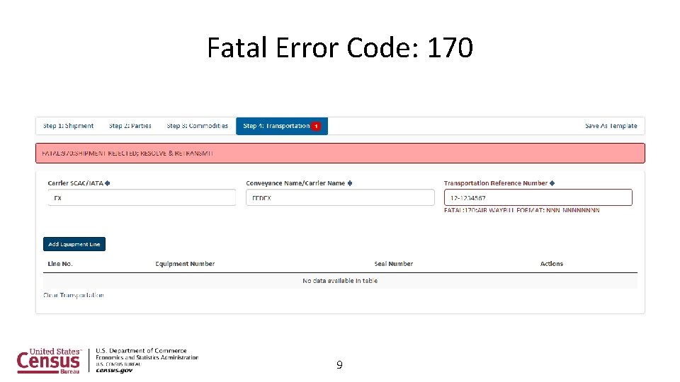 Fatal Error Code: 170 9 