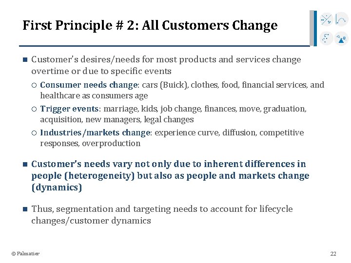 First Principle # 2: All Customers Change n Customer’s desires/needs for most products and
